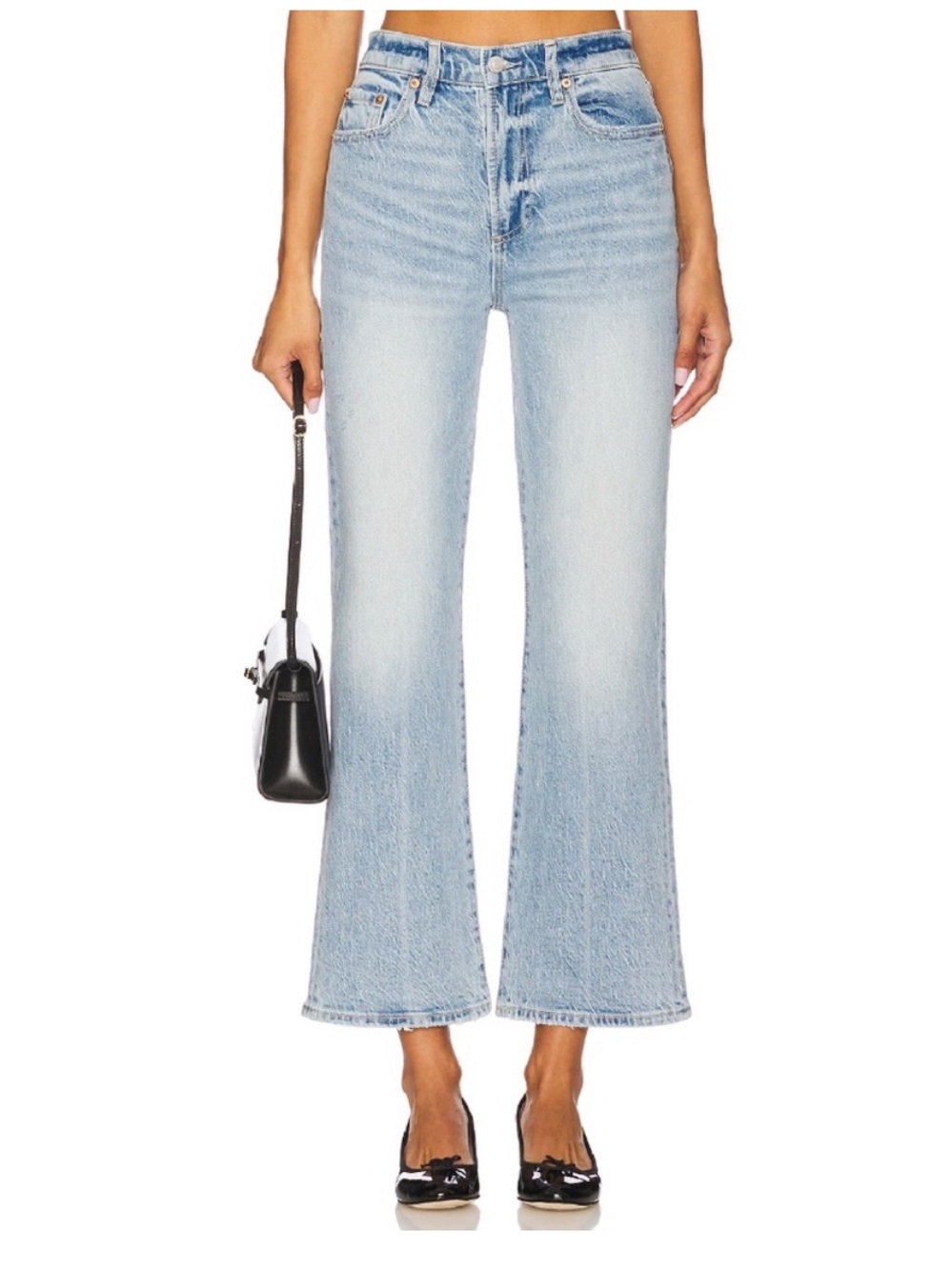 Pistola Ally High Rise Vintage Ankle Bootcut Jeans High Tide Light Wash Size 24